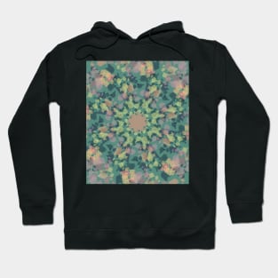 Pink green abstract pattern Hoodie